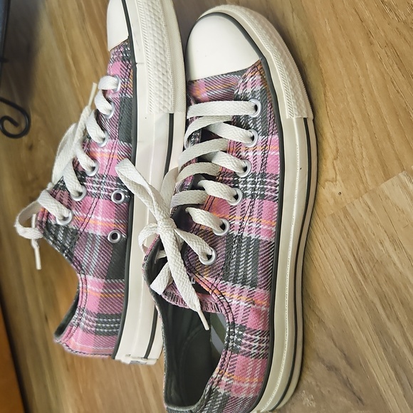 Converse Pink & Gray Plaid Low "Chucks" Size M5/W7 - Picture 5 of 7